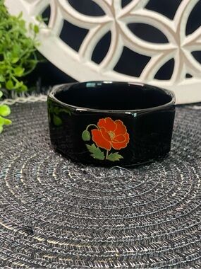 Red Poppies Japanese Fine China Trinket Dish